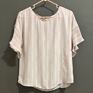 Charming Charlie Light Pink Striped Blouse SMALL